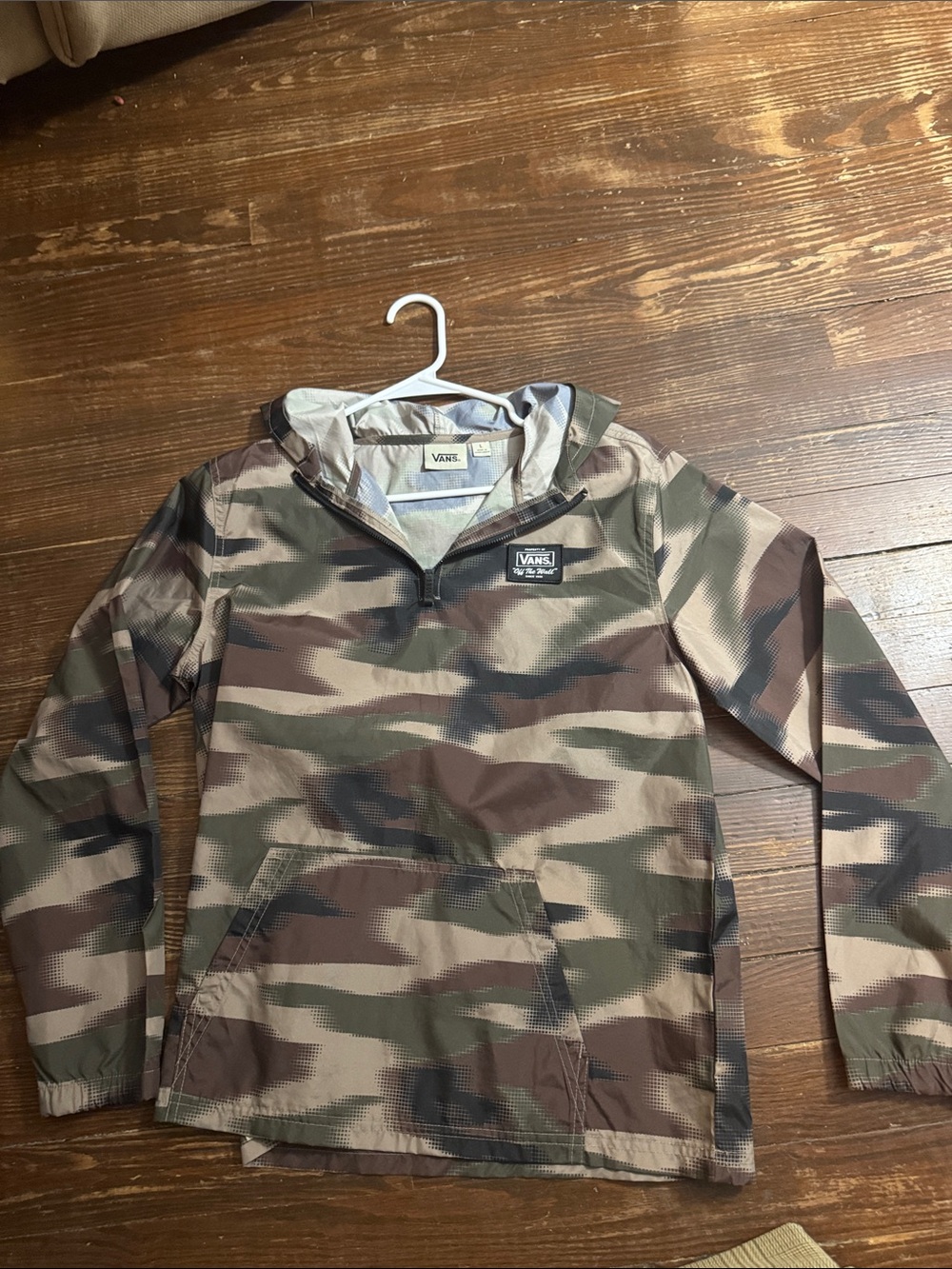 Vans Kids Camo Pullover Hoodie in Brown and Tan
